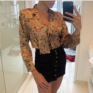 Oscar de La Renta Vintage Paisley Print Blouse Size 16